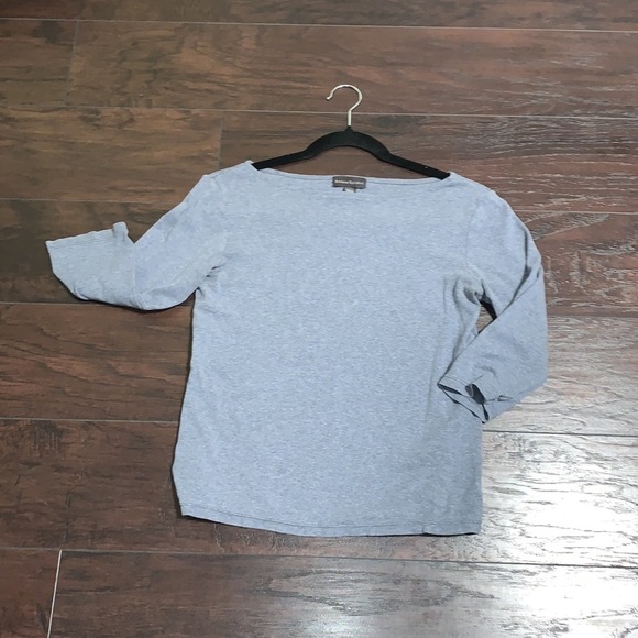 Banana Republic Cotton Gray Quarter Sleeve Tee, sz Small. - Picture 2 of 5
